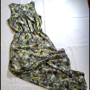 Dynamite Sleeveless Maxi Dress with Faux Wrap Top